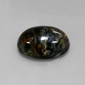 Pietersita multicolorido natural 12,53ct, corte oval, opaco