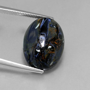 Pietersita multicolorido natural 13,01ct, corte oval, opaco