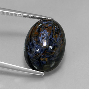 Pietersita multicolorido natural 12,63ct, corte oval, opaco