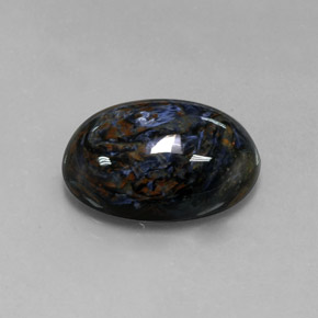 Pietersita multicolorido natural 12,63ct, corte oval, opaco
