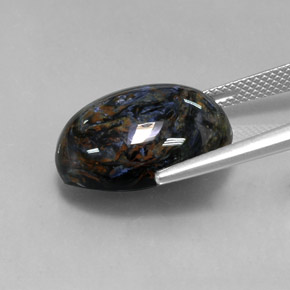 Pietersita multicolorido natural 12,63ct, corte oval, opaco