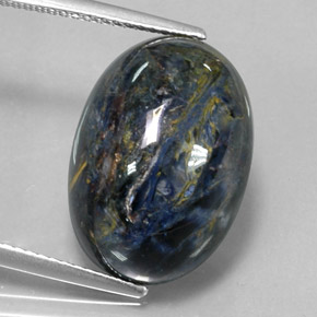 Pietersita multicolorido natural 12,78ct, corte oval, opaco