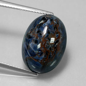 Pietersita multicolorido natural 12,59ct, corte oval, opaco