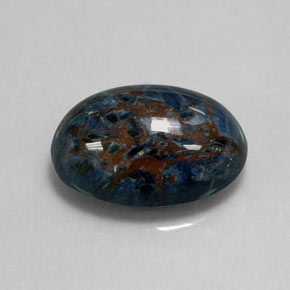 Pietersita multicolorido natural 12,59ct, corte oval, opaco
