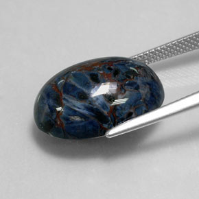Pietersita multicolorido natural 12,59ct, corte oval, opaco