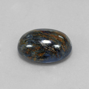 Pietersita multicolorido natural 12,48ct, corte oval, opaco