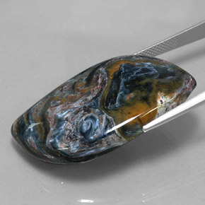 Pietersita multicolorido natural 36,00ct, forma extravagante, opaco