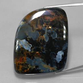 Pietersita multicolorido natural 57,58ct, forma extravagante, opaco