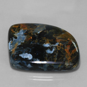 Pietersita multicolorido natural 57,58ct, forma extravagante, opaco