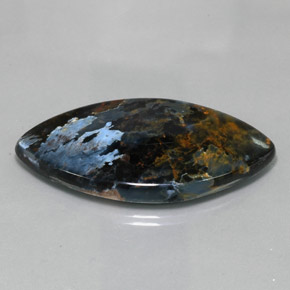 Pietersita multicolorido natural 46,20ct, marquise, opaco