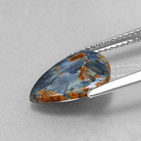 Pietersita multicolorido natural 1,84ct, formato de pêra, opaco