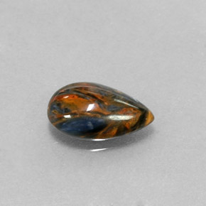 Pietersita multicolorido natural 1,11ct, formato de pêra, opaco