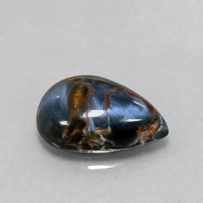 Pietersita multicolorido natural 4,76ct, formato de pêra, opaco