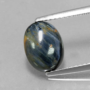 Pietersita multicolorido natural 2,13ct, corte oval, opaco