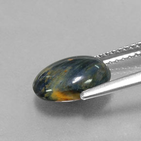 Pietersita multicolorido natural 2,13ct, corte oval, opaco
