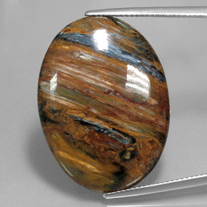 Pietersite Multicolorido Natural 21.99ct, Corte Oval, Opaco