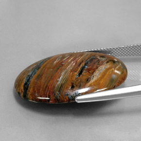 Pietersite Multicolorido Natural 21.99ct, Corte Oval, Opaco