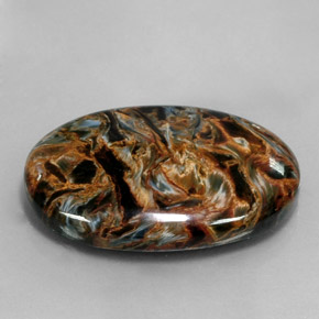 Pietersita multicolorido natural 30,96ct, corte oval, opaco
