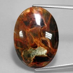 Pietersita multicolorido natural 24,67ct, corte oval, opaco