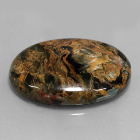 Pietersita multicolorido natural 32,92ct, corte oval, opaco
