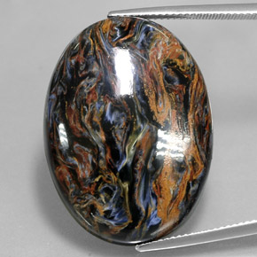 Pietersite Multicolorido Natural 36.77ct, Corte Oval, Opaco