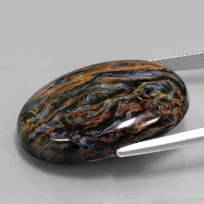 Pietersite Multicolorido Natural 36.77ct, Corte Oval, Opaco