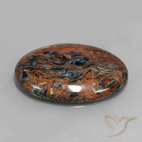 Pietersita multicolorido natural 26,24ct, corte oval, opaco