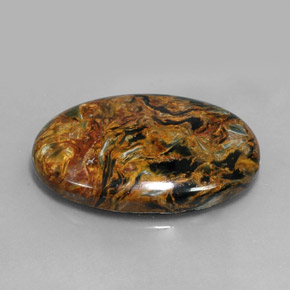 Pietersita multicolorido natural 27,92ct, corte oval, opaco