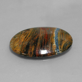 Pietersita multicolorido natural 20,19ct, corte oval, opaco