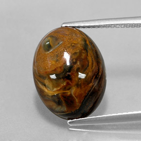 Pietersita multicolorido natural 7,00ct, corte oval, opaco