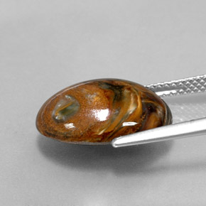 Pietersita multicolorido natural 7,00ct, corte oval, opaco