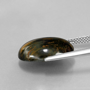 Pietersita multicolorido natural 7,12ct, corte oval, opaco