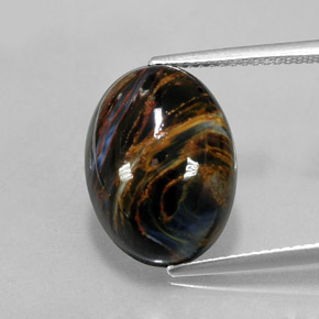 Pietersite Multicolorido Natural 7.86ct, Corte Oval, Opaco
