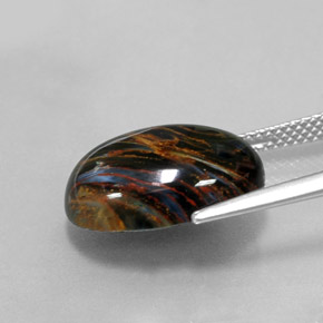 Pietersite Multicolorido Natural 7.86ct, Corte Oval, Opaco