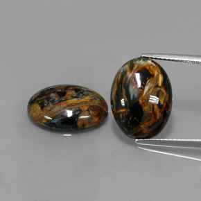 Pedras preciosas de pietersita multicolorido natural de  ct, corte oval, opaco