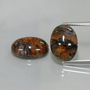 Pedras preciosas de pietersita multicolorido natural de  ct, corte oval, opaco