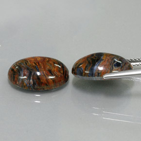 Pedras preciosas de pietersita multicolorido natural de  ct, corte oval, opaco