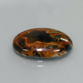 Pietersita multicolorido natural 5,53ct, corte oval, opaco
