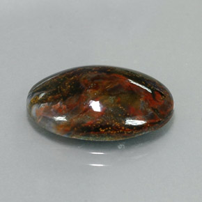 Pietersita multicolorido natural 7,68ct, corte oval, opaco