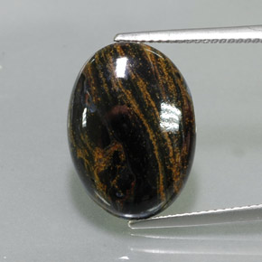 Pietersita multicolorido natural 8,24ct, corte oval, opaco