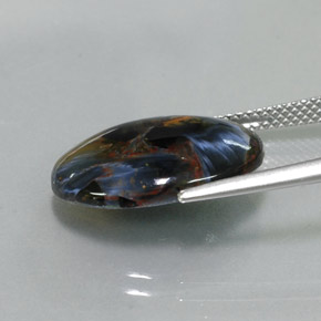 Pietersita multicolorido natural 7,40ct, corte oval, opaco