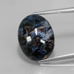 Pietersita multicolorido natural 8,33ct, corte oval, opaco