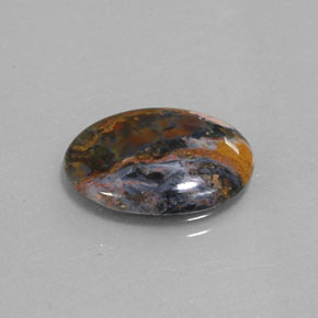 Pietersita multicolorido natural 4,33ct, corte oval, opaco