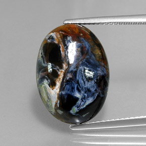 Pietersita multicolorido natural 11,36ct, corte oval, opaco
