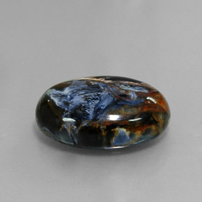 Pietersita multicolorido natural 11,36ct, corte oval, opaco