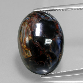 Pietersita multicolorido natural 13,37ct, corte oval, opaco