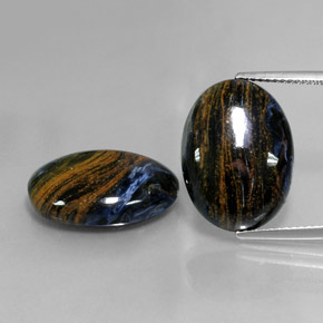 Pedras preciosas de pietersita multicolorido natural de 17,13 ct, corte oval, opaco