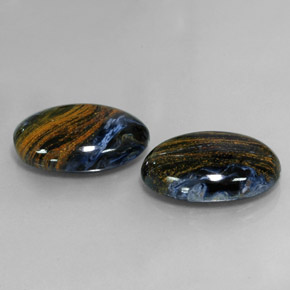 Pedras preciosas de pietersita multicolorido natural de 17,13 ct, corte oval, opaco