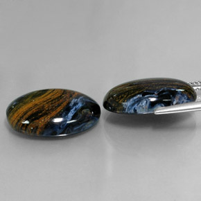 Pedras preciosas de pietersita multicolorido natural de 17,13 ct, corte oval, opaco