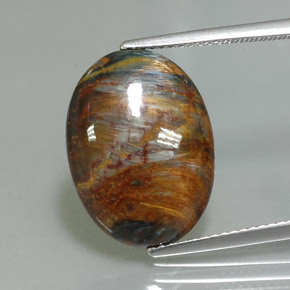 Pietersite Multicolorido Natural 6.54ct, Corte Oval, Opaco